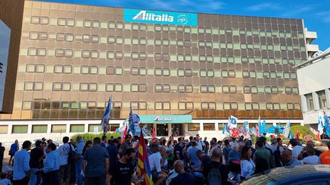Mobilitazione dei lavoratori Alitalia 
