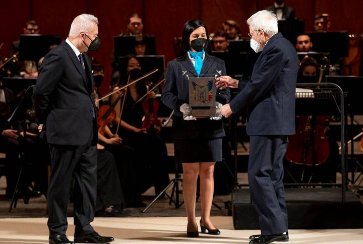 Mattarella riceve il Premio internazionale Bonino Pulejo (Ansa)