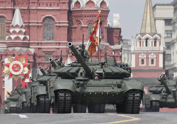 Mosca, la prova generale della parata del 9 maggio (Ansa)