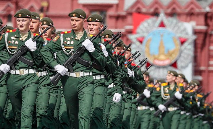 Mosca, la prova generale della parata del 9 maggio (Ansa)