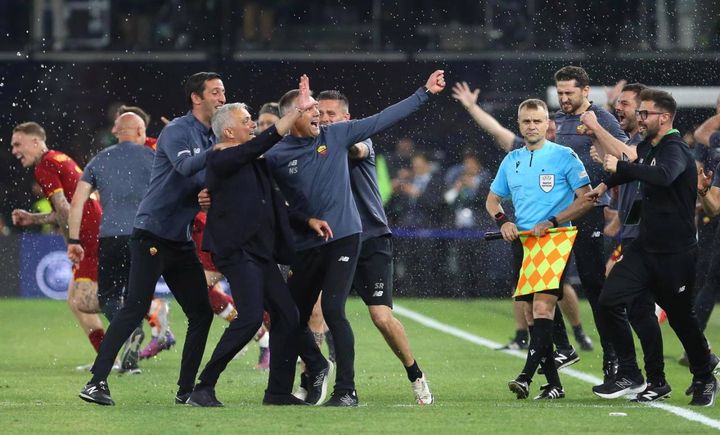 Roma-Feyenoord 1-0, la festa dei giallorossi a Tirana (Ansa)