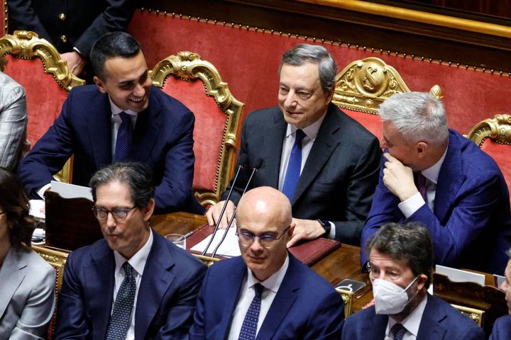 Mario Draghi in Senato (Ansa)