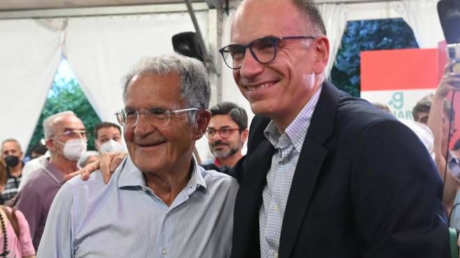 Romano Prodi e Enrico Letta (foto Schicchi)