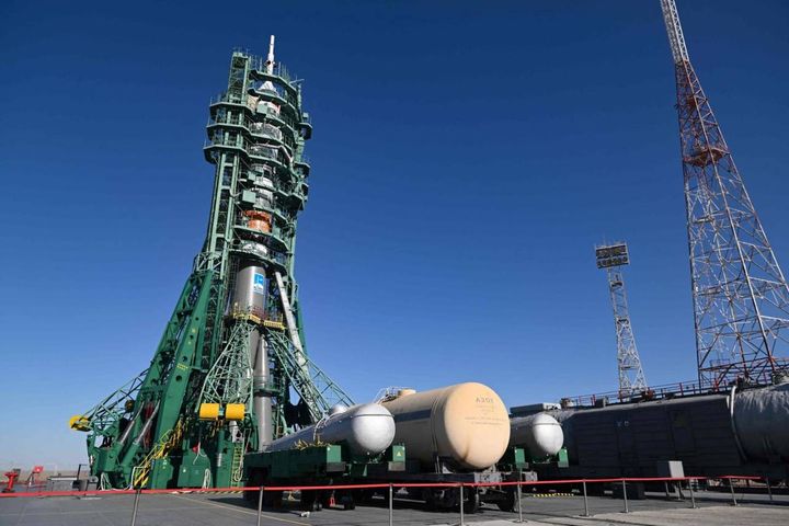 Il Soyuz MS-22 nel cosmodromo di Baikonur, in Kazakhstan (Ansa)