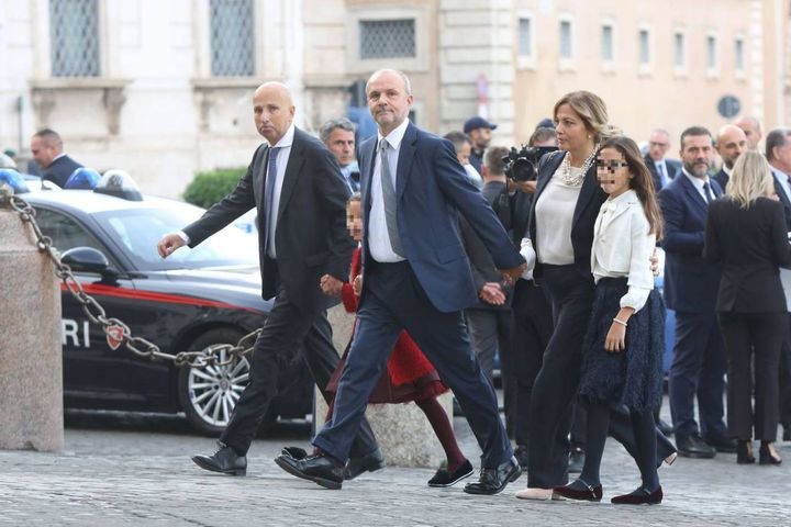 Orazio Schillaci, neo ministra della Sanità, arriva con la famiglia (ImagoE)