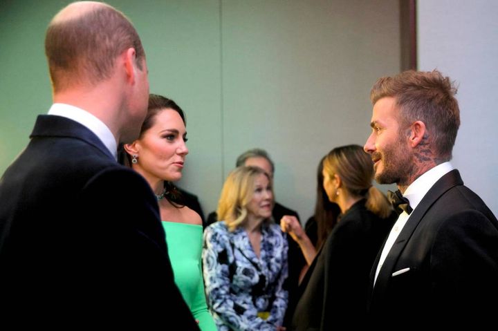 William e Kate con David Beckham (Ansa)