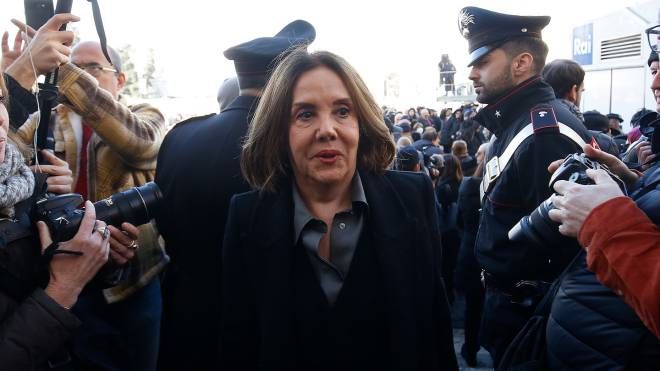 L'imprenditrice Patrizia Mirigliani ai funerali di Gina Lollobrigida 