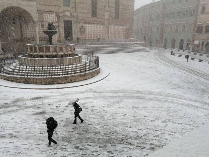 Neve a Perugia (Ansa)