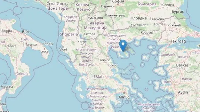 Terremoto in Grecia, l'epicentro nella penisola Calcidica (Ingv)