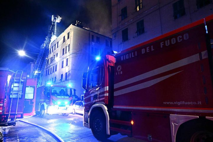 Incendio a Genova (Ansa)