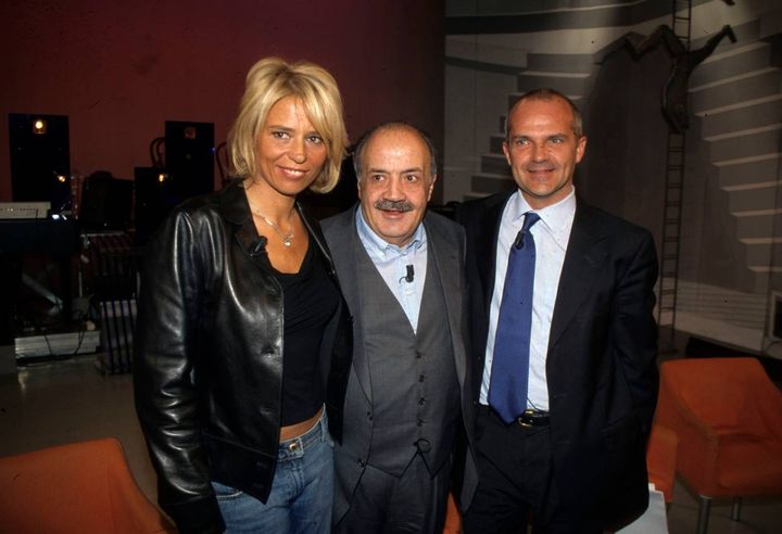 Maurizio Costanzo insieme a Maria De Filippi e Massimo Armanini (ImagoEconomica)