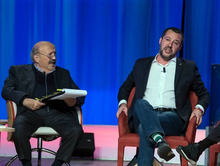 Maurizio Costanzo con Matteo Salvini (ImagoEconomica)