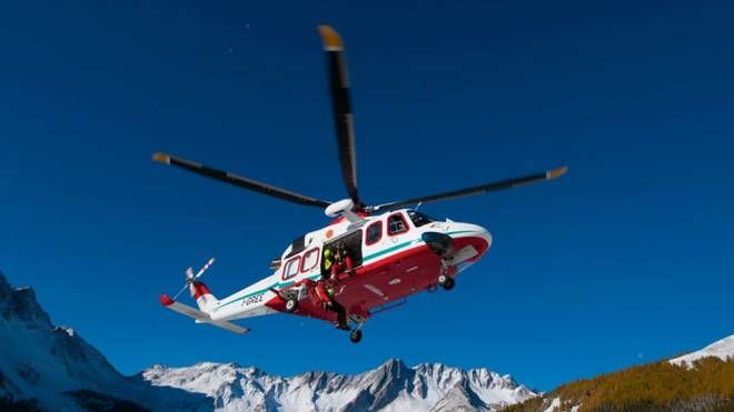 L'elicottero del soccorso alpino valdostano