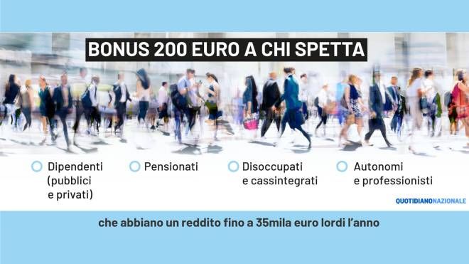A chi spetta il bonus da 200 euro