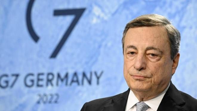 Mario Draghi al G7 (Ansa)