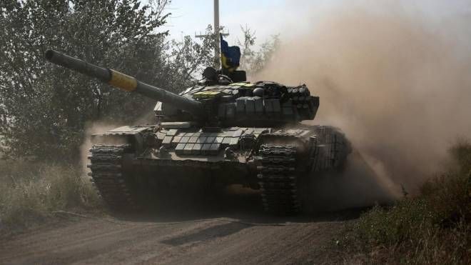 Carro armato russo a Donetsk