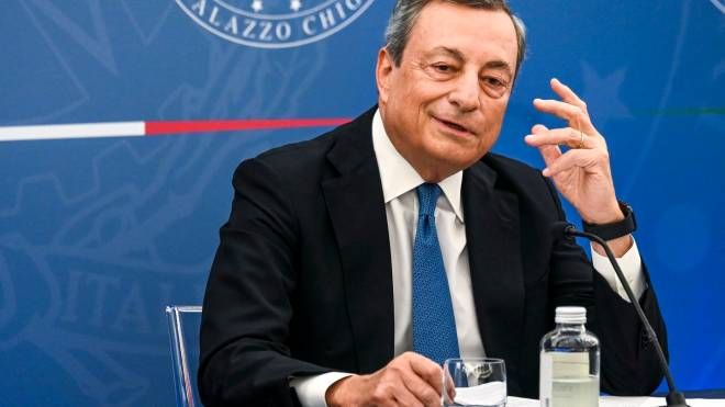 La conferenza di Mario Draghi a Palazzo Chigi (ImagoE)