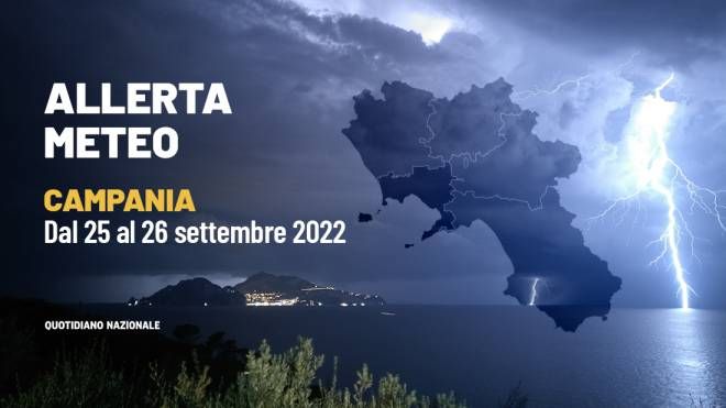 Allerta meteo in Campania: dal 25 al 26 settembre