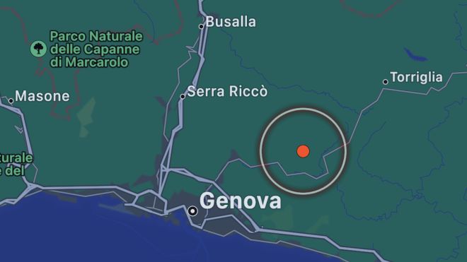 Terremoto a Genova: la mappa