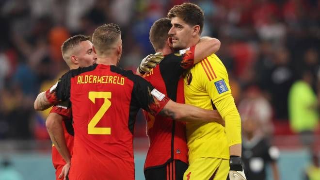 Il Belgio esulta dopo la vittoria con il Canada ai Mondiali 2022 (Ansa)