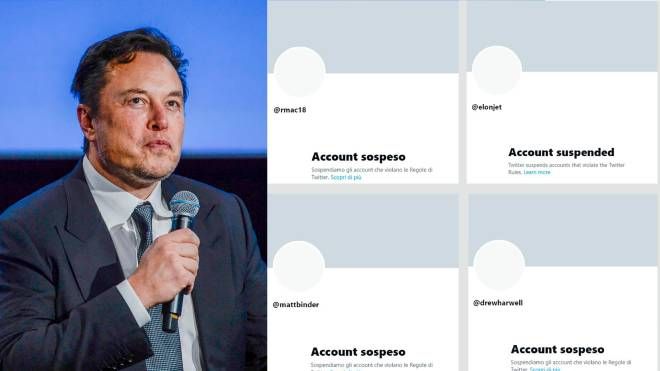 Elon Musk e alcuni dei profili sospesi 