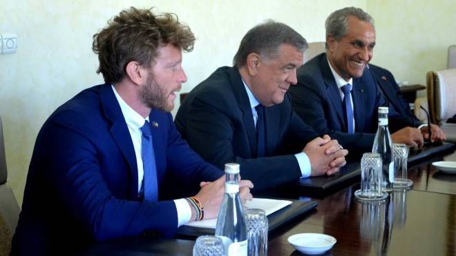 Francesco Giorgi, Pier Antonio Panzeri e il diplomatico Abderrahim Atmoun (ImagoE)