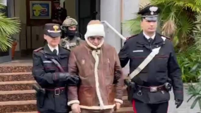 Il fermo immagine da un video dei carabinieri dell’arresto di Matteo Messina Denaro